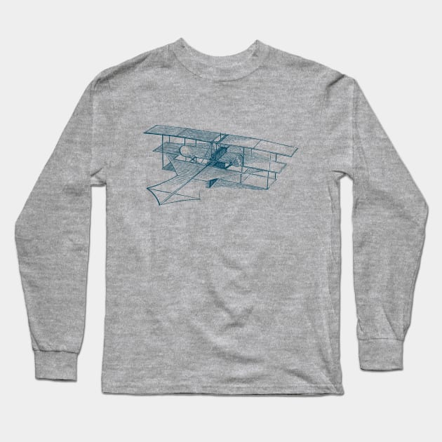 Historical plane sketch Long Sleeve T-Shirt by UniqueDesignsCo